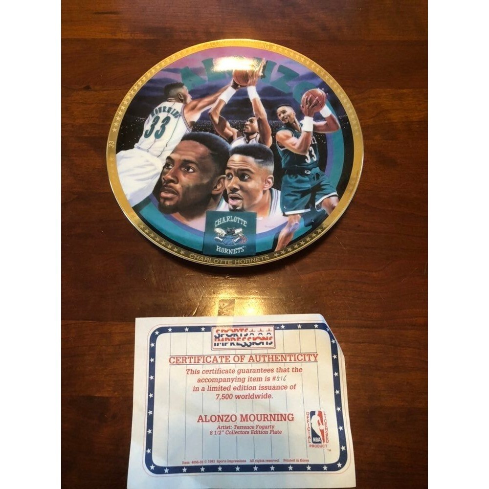 Sports impressions alonzo mourning plate